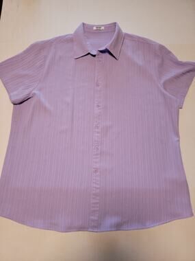 Coofandy Men's Textured Short Sleeve Casual Button Down Shirt Summer 2XL Purple